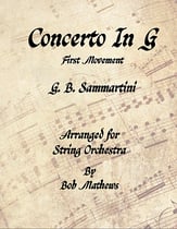 Concerto In G Orchestra sheet music cover